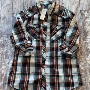 BKE MENS BUTTON DOWN CASUAL SHIRT